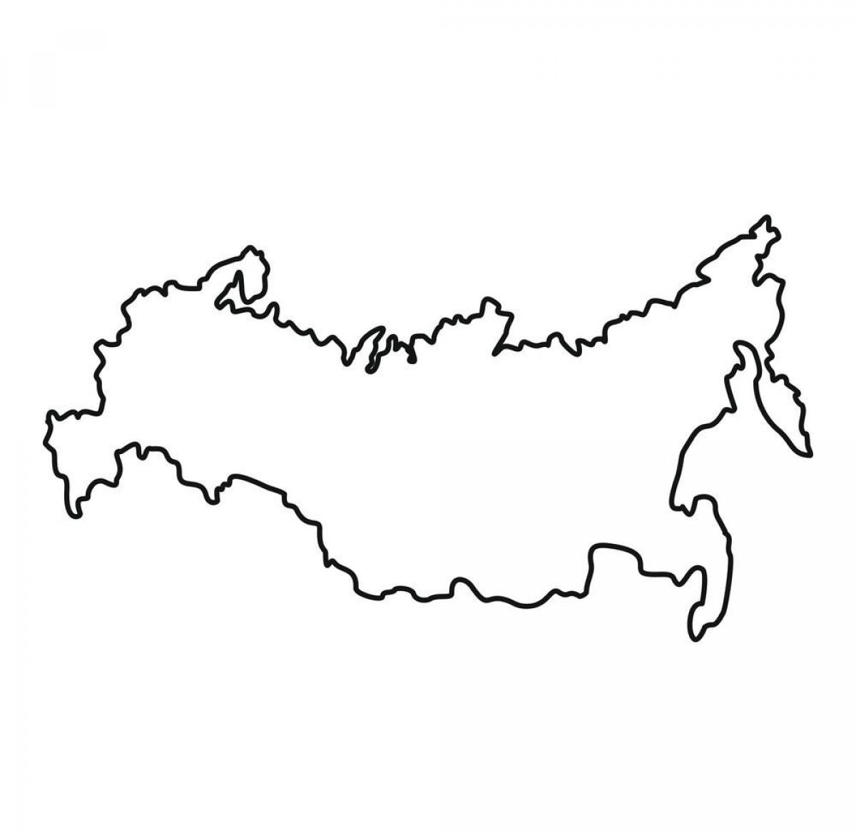 Russia contours map