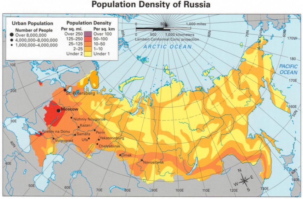 Russia density map