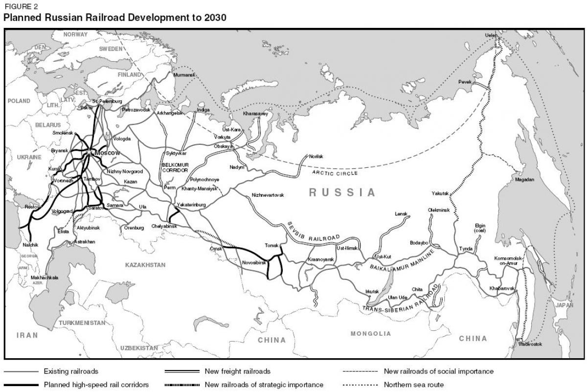 Russia train lines map