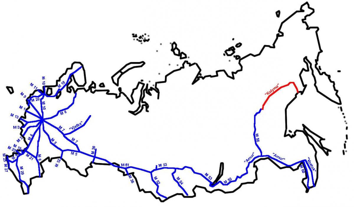 Driving map of Russia